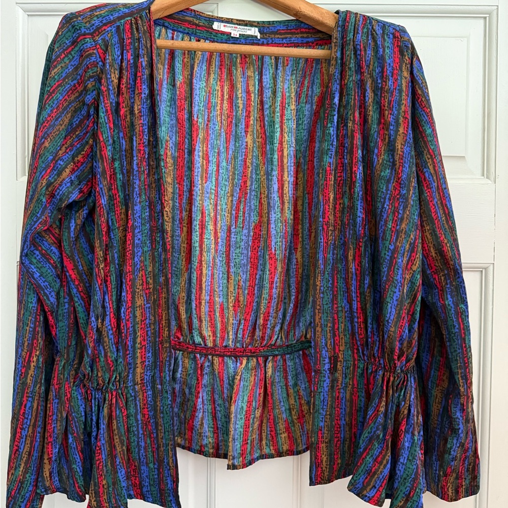 Saint Laurent Vibrant Multicolor Open Cardigan